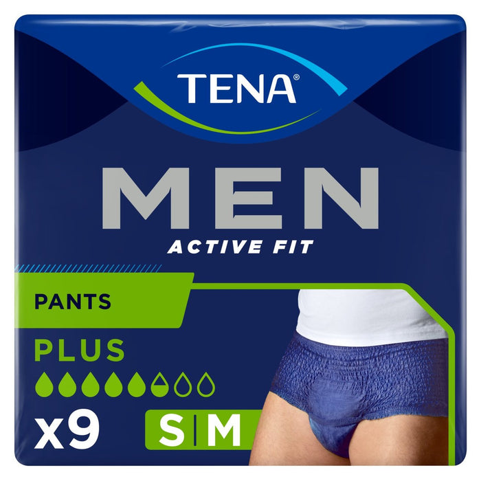 Tena Men Active Fit Incontinence Pants Plus Small/ Medium 9 per pack