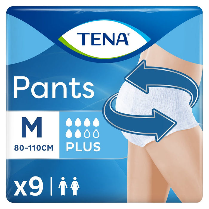 Tena Unisex Incontinence Pants Plus Medium Size 9 per pack