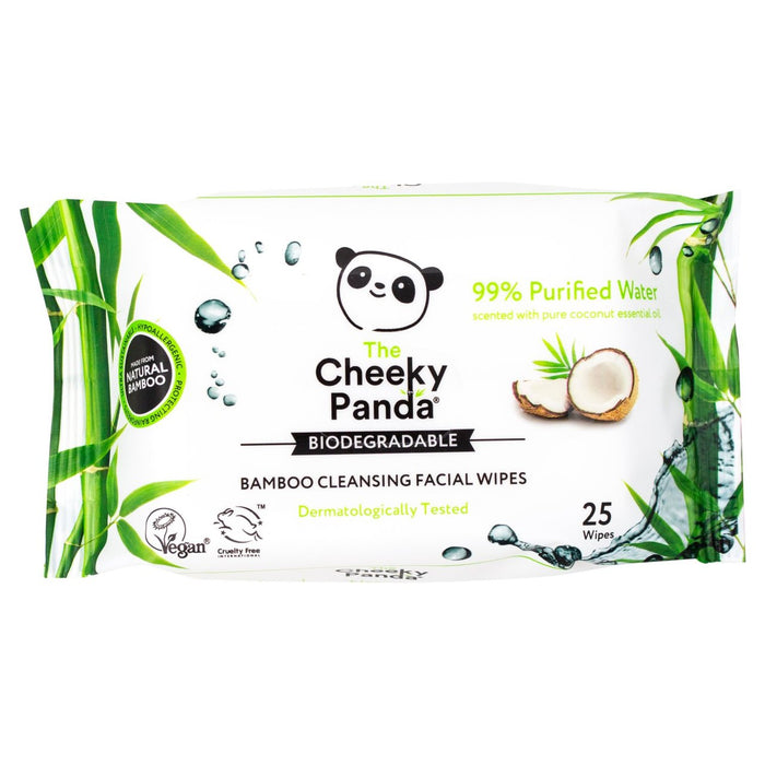 The Cheeky Panda Bamboo Facial Cleansing Wipes Coconut Scented 25 per pack