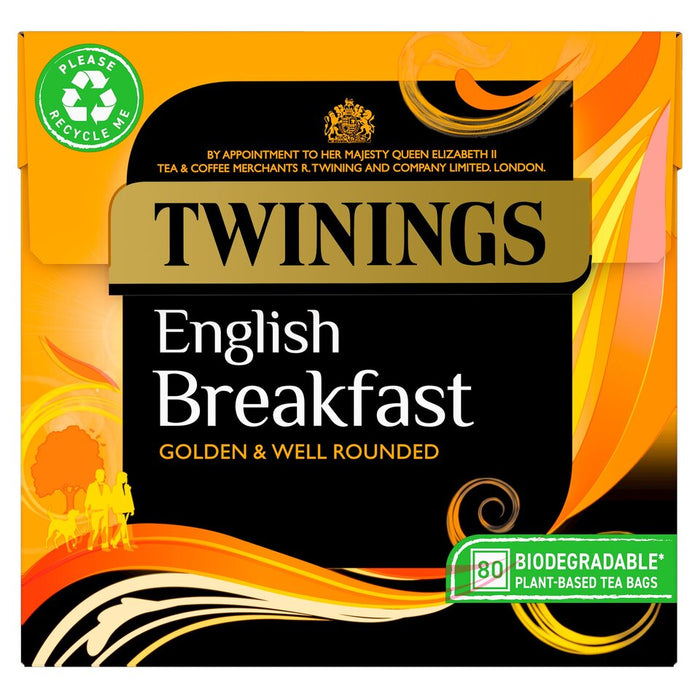 Twinings Thé à petit-déjeuner anglais 80 Sacs de thé biodégradables