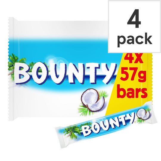 Bounty Coconut Milk Chocolate Duo Bars Multipack 4 x 57g