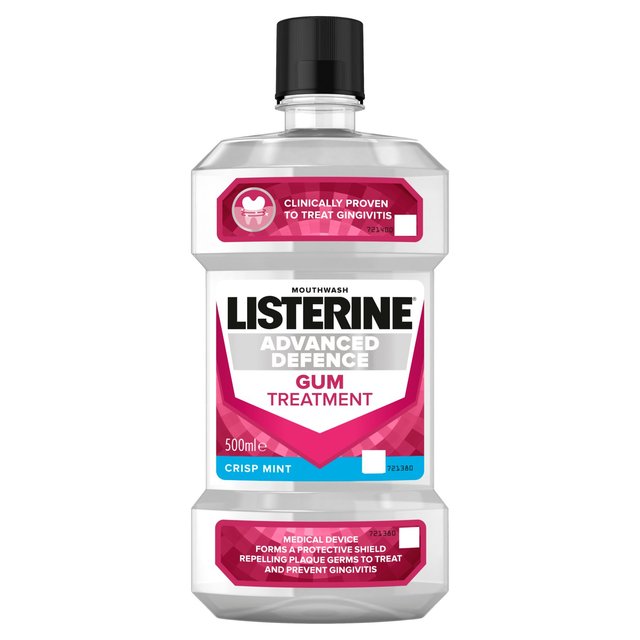 Listerine Advanced Defense Gummibehandlung CRISP Mint 500ml