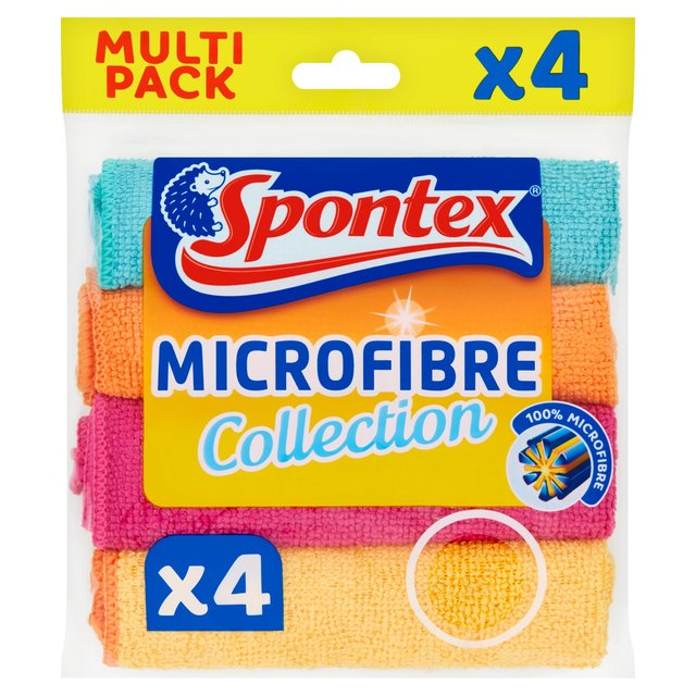 Spontex Microfibre Clots Value Pack 4 par pack