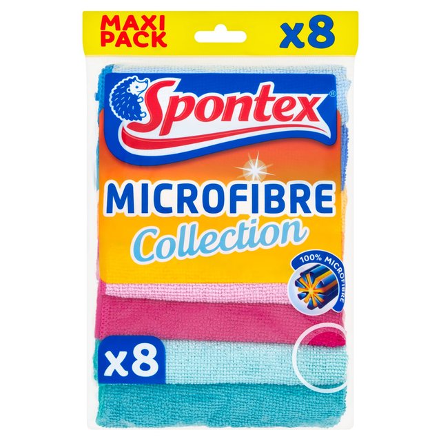 Spontex Microfibre Cloths Value Pack 8 per pack