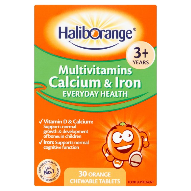 Haliborange Multivitamins Calcium & Iron Cherchenable Comprimés 30 par paquet