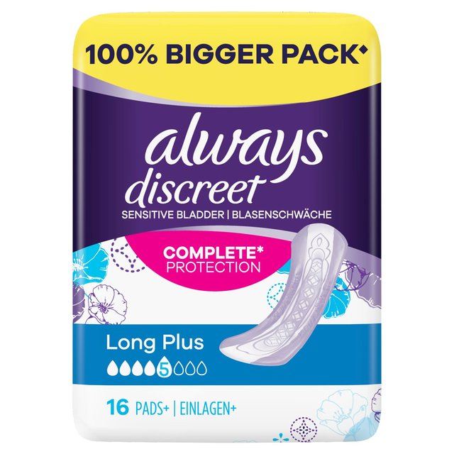 Toussages d'incontinence toujours discrets longs plus 16 par paquet