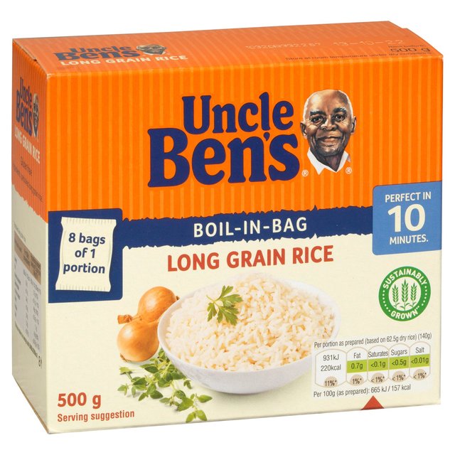 Oncle Bens à ébullition de riz à grain long dans le sac 8 x 62,5 g