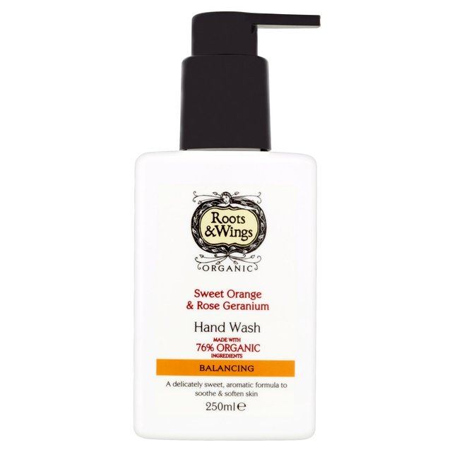 Roots & Wings Sweet Orange & Rose Geranium Wash 250ml