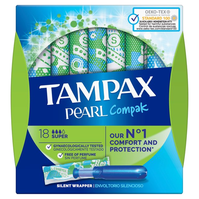 Tampax Pearl Compak Super Tampons 18 par paquet