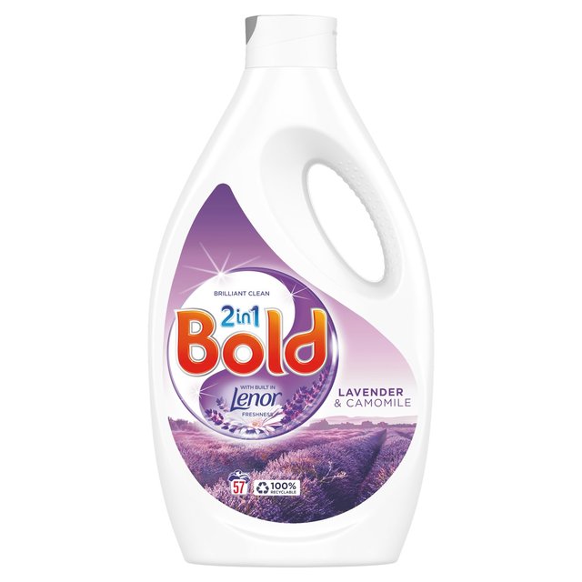 BOLD 2in1 Waschen flüssiger Lavendel & Camomile 57 Wäsche 1,995L