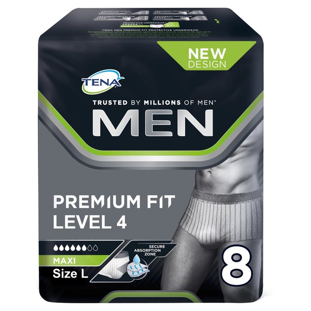 TENA Men Premium Fit Incontinence Pants Large 8 per pack