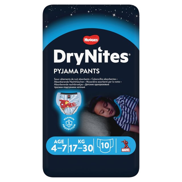 Huggies drynites pantalones pijama de pijama 4-7 años 10 por paquete