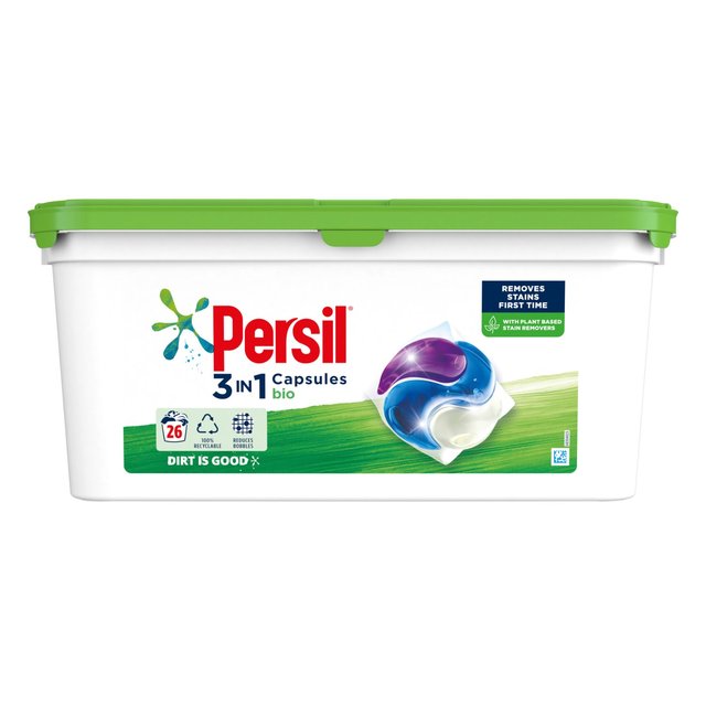 Persil 3 en 1 Cápsulas de lavado de lavandería Bio 26 por paquete