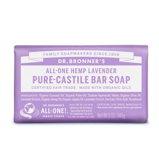 Dr Bronner's Lavender Organic Multi-Purpose Soap Bar 140G