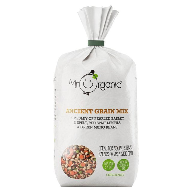 Mr Organic Pearl Barley, Pearl Spelt, Red Split Lentils, Mung Beans 500g