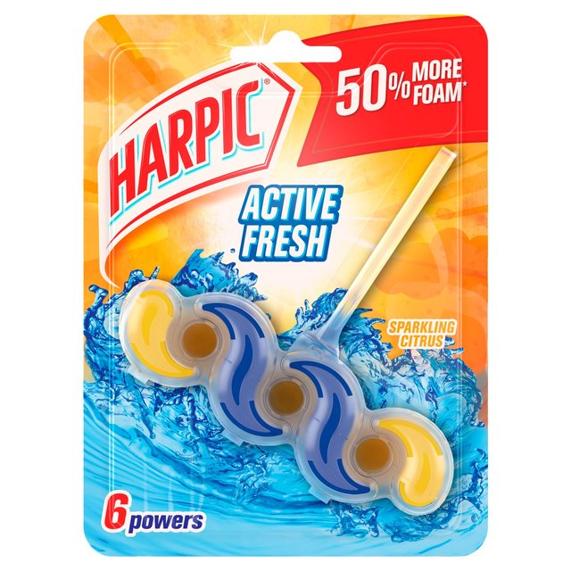 Harpic Fresh Power 6 Bloque de borde de verano Breeze Toiling Cleaner 39G