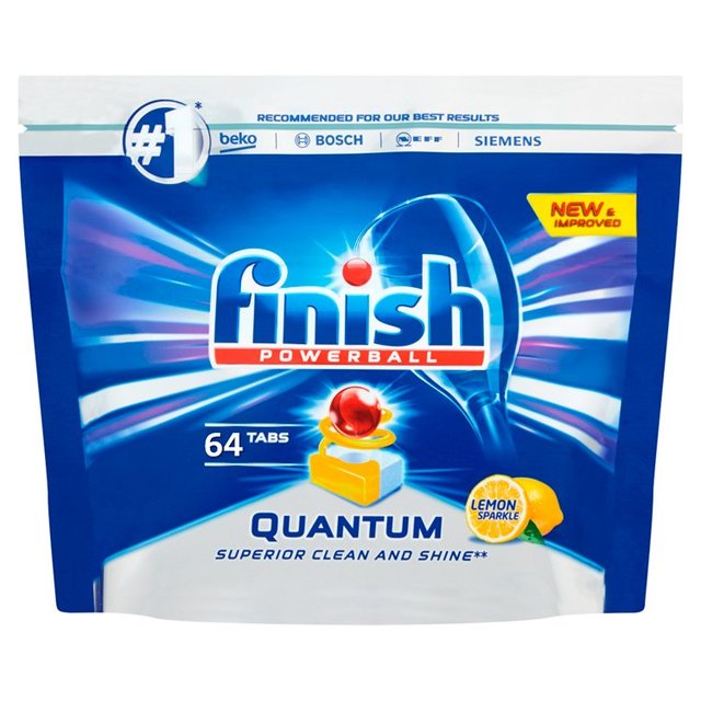 Finish Quantum Max Dishwasher Tablets Lemon Scent 64 per pack