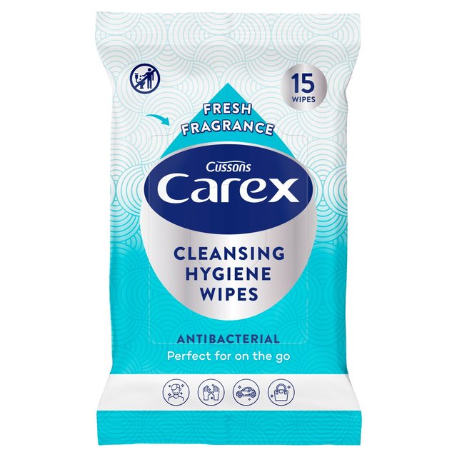 Carex Antibactérien Cleaning Hygiène Wipes 15 par paquet