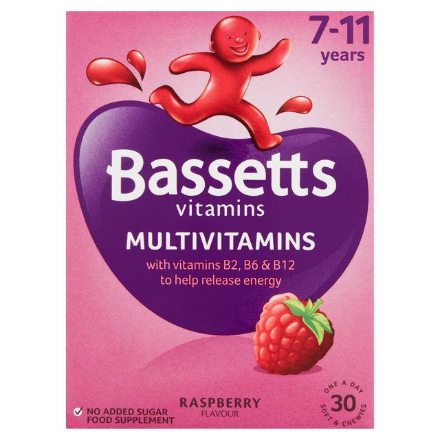 Bassetts Multivitamins Raspberry 7-11 ans 30 par pack