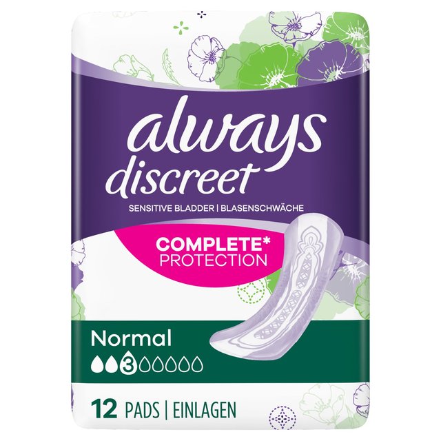 Always Discreet Incontinence Pads Normal 12 per pack - Special Offer