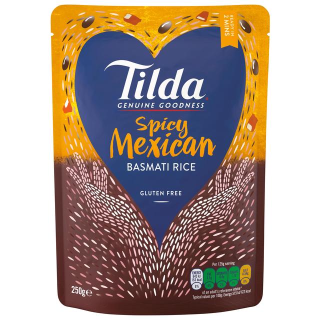 Tilda Mikrowelle würziger mexikanischer Basmati -Reis 250 g