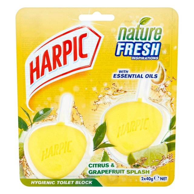 Harpic Active Fresh 6 Block Block Cleeter des toilettes d'agrumes 2 x 40G