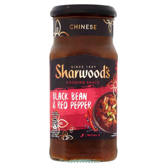 Sharwood's Stir Fry Black Bean &amp; Red Pepper Salsa para Cocinar 425g 