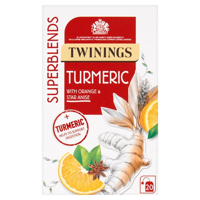 Twinings Superblends الكركم مع البرتقال واليانسون 20 لكل علبة