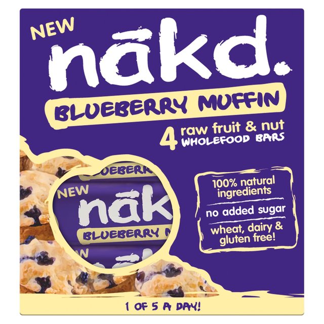 Nakd Blueberry Muffin Fruit & Nut Barres 4 x 35g