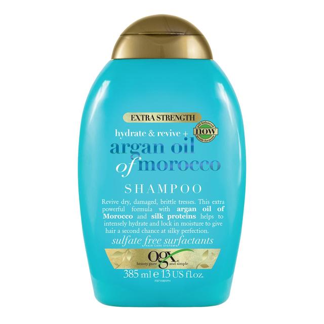 Hydrate OGX et récime + huile d'argan du Maroc Extra Strength Shampoo 385ml