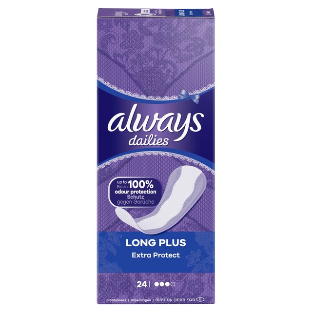 Protectores diarios Extra Protect Long Plus de Always Dailies 24 por paquete 