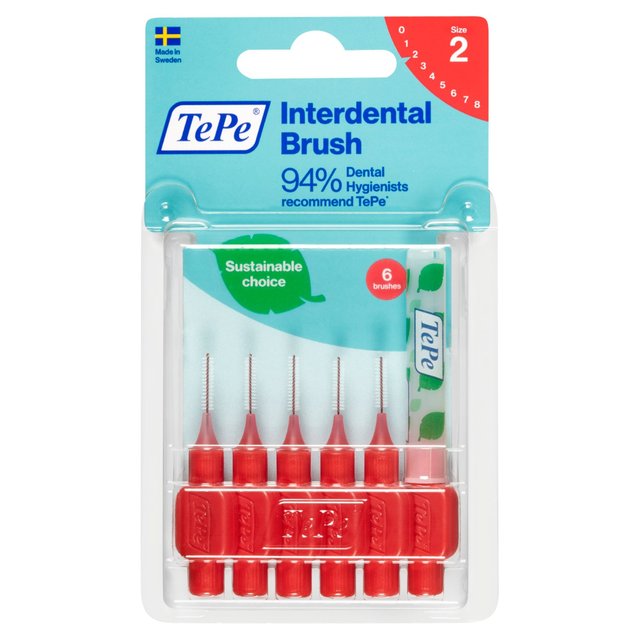 فرشاة TePe Interdental Red مقاس 0.5 مم، 6 في كل عبوة