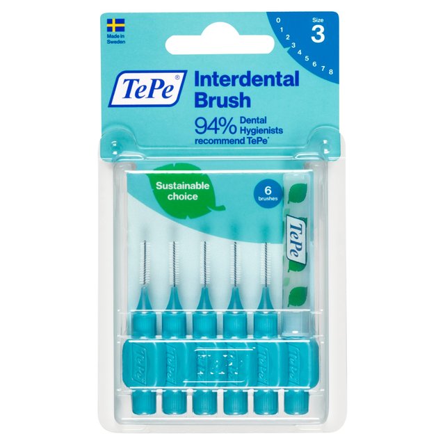 Pincel interdental azul tepe 0.6 mm 6 por paquete