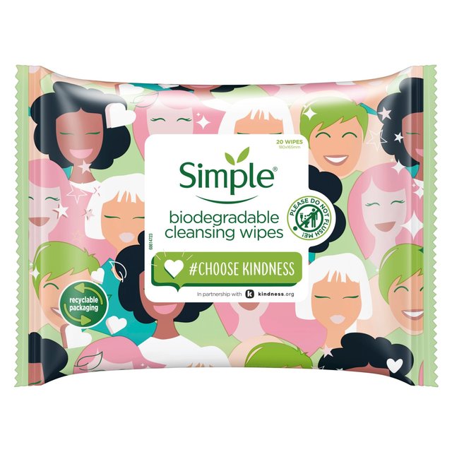 Toallitas de limpieza biodegradables de tipo simple a piel 20 por paquete