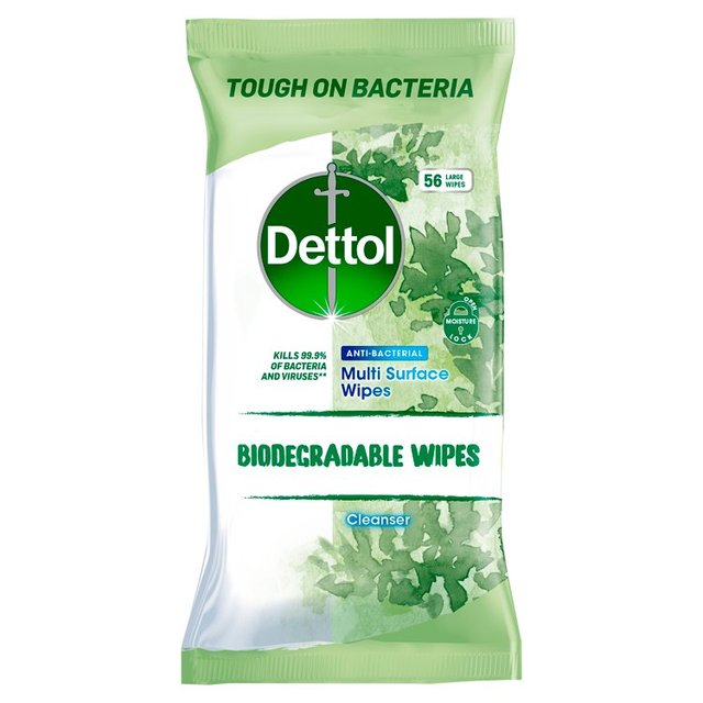 Dettol biologisch abbaubare antibakterielle Oberflächenreiniger -Wischtücher 56 pro Pack