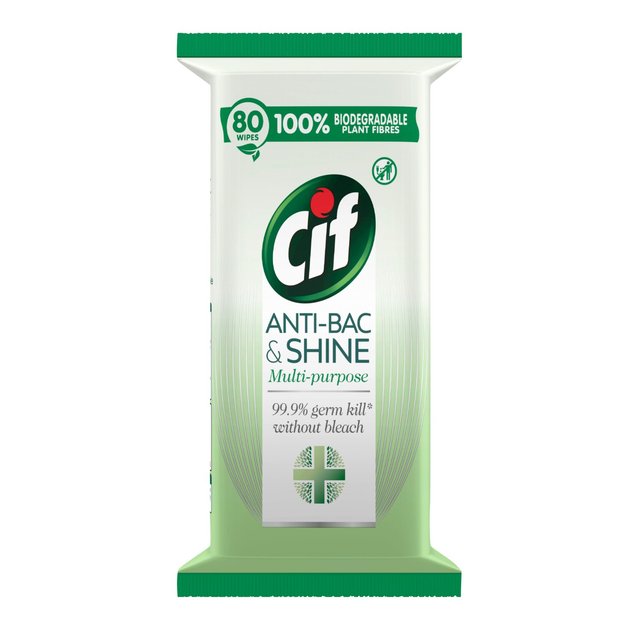 CIF Antibac & Shine Antibakterielle Wischtücher Desinfektionsmittel 80 Tücher