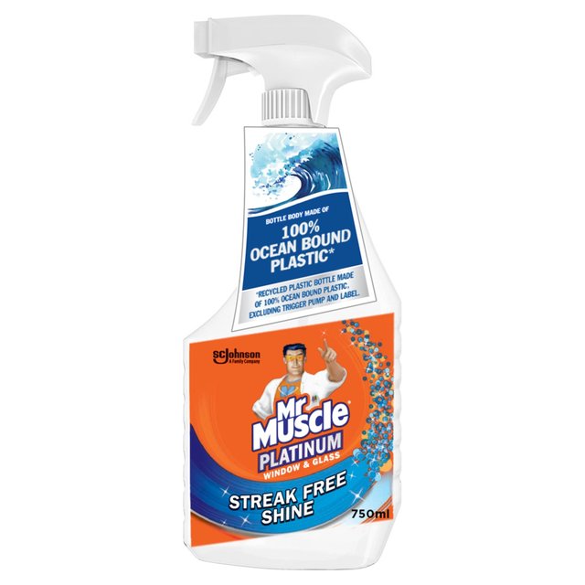 Mr Muscle Platinum Window and Glass 100% Ocean Bound Plastic Spray 750ml