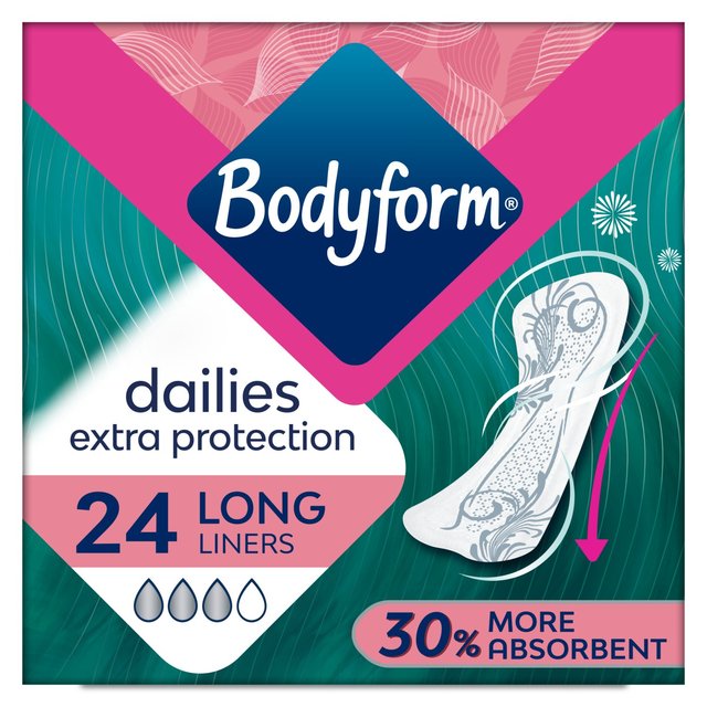 Bodyform Dailies Extra Protection Long Panty Liners 24 per pack