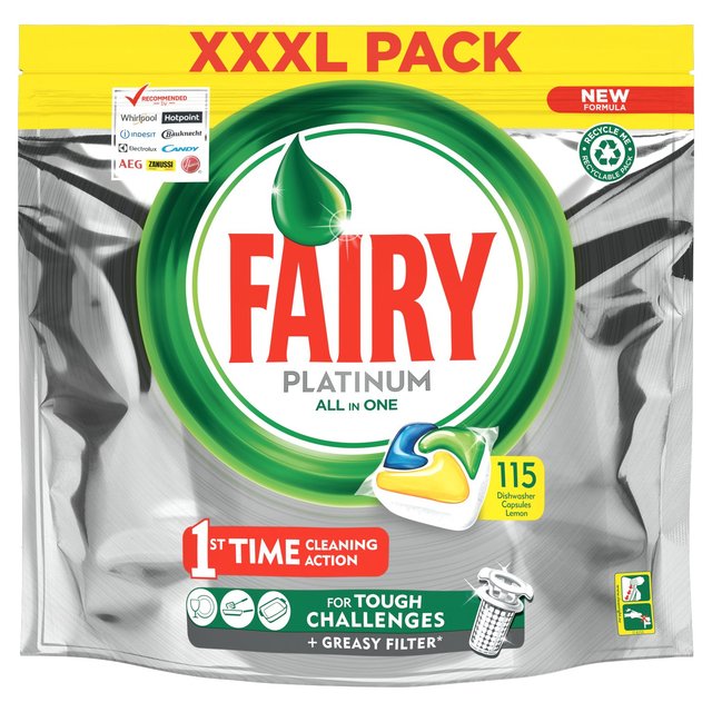 Fairy Automatic Dishwasher Tablets Platinum Lemon 115 per pack