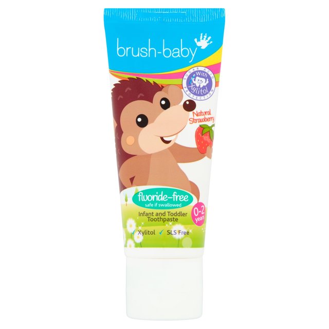 Bross-bébé dentifrice à la fraise fluorure gratuit 0-2 ans