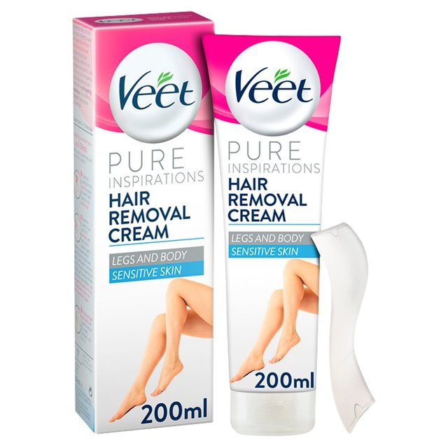 Veet Crème d'épilation pure Crème et jambes pour la peau sensible 200 ml