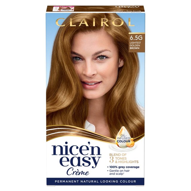 Clairol nice'n fácil cabello de cabello 6.5g más ligero dorado marrón