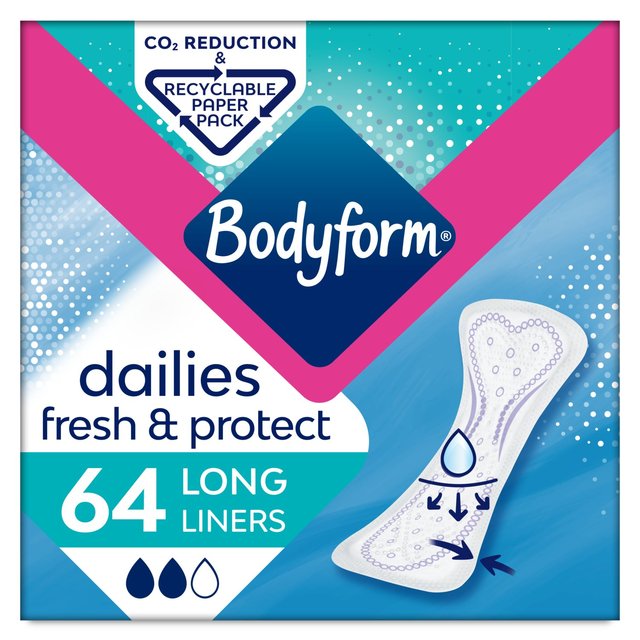 Bodyform Dailies Long Panty Liners 64 per pack