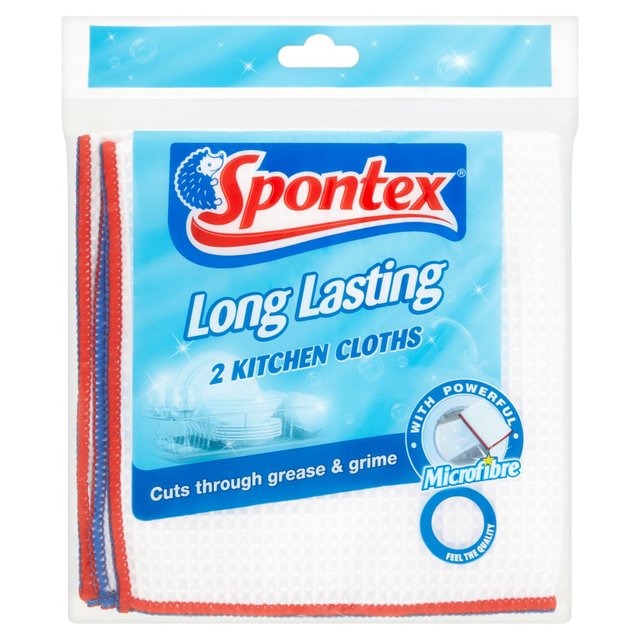 Spontex tissu de cuisine durable 2 par paquet