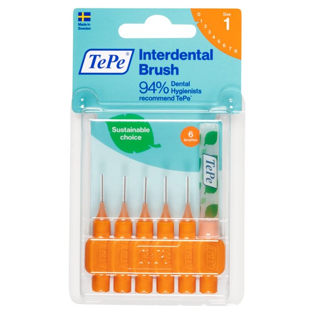 Brosses orange interdentaires Tepe 0,45 mm 6 par paquet