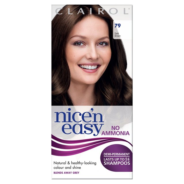 Clairol nice'n fácil sin amoniaco cabello tinte 79 marrón oscuro