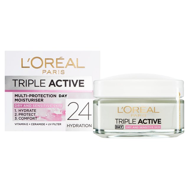 L'Oreal dreifach aktives Tages Topf trocken / empfindlich 50 ml