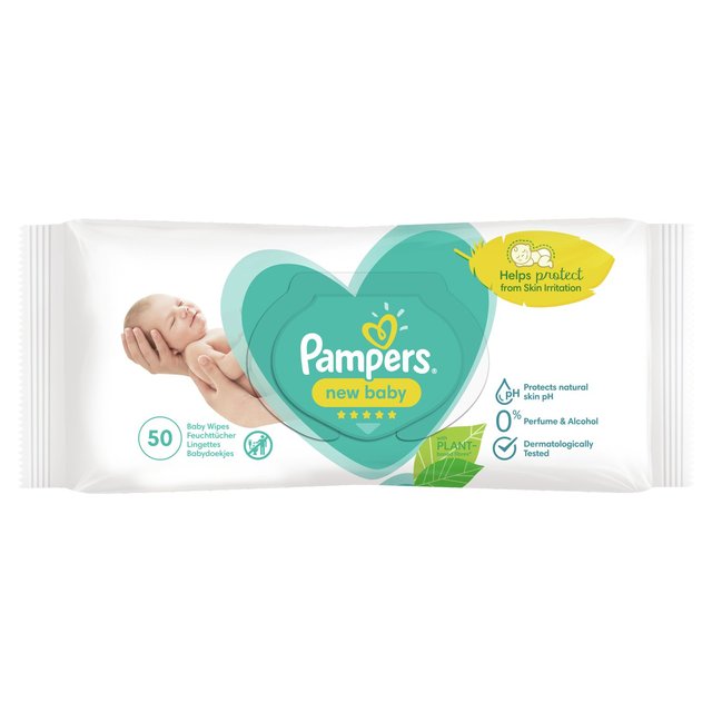 Pampers New Baby Toallitas sensibles para bebés 50 por paquete 