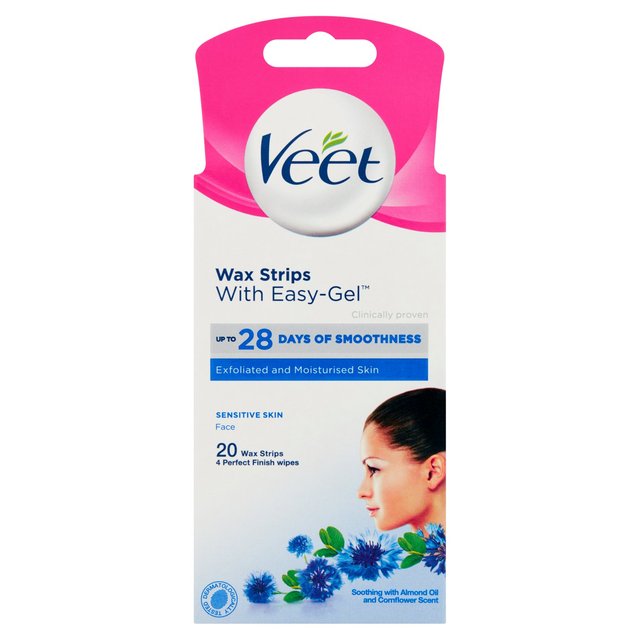 Veet Wax Strips Face pour une peau sensible 20 par paquet