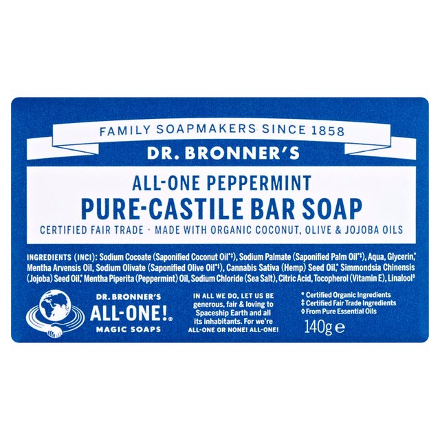 Dr. Bronner à la menthe poivrée Organic Multi-using Soap Bar 140g